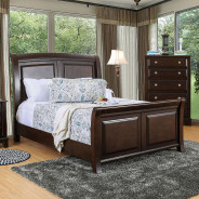 CM7383 5PC Queen Bedroom Set Transitional Style Brown Cherry Finish . Litchville Collection by Furniture of America