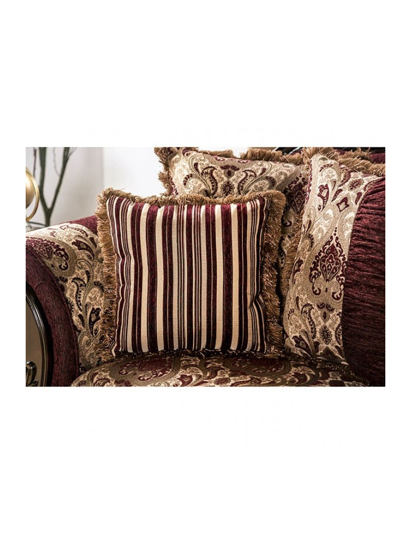 SM6433 Traditional Living Room burgundy. Matteo Collection By Furniture Of America