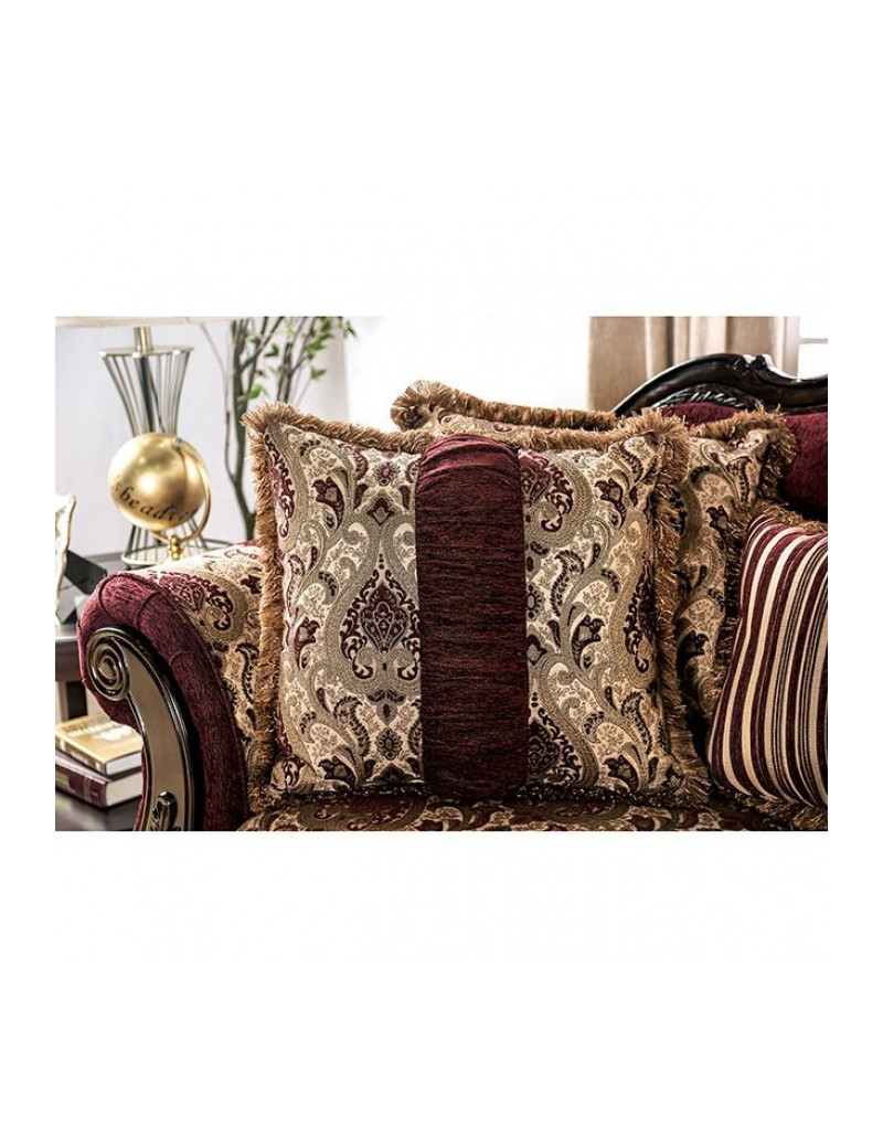 SM6433 Traditional Living Room burgundy. Matteo Collection By Furniture Of America