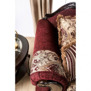 SM6433 Traditional Living Room burgundy. Matteo Collection By Furniture Of America