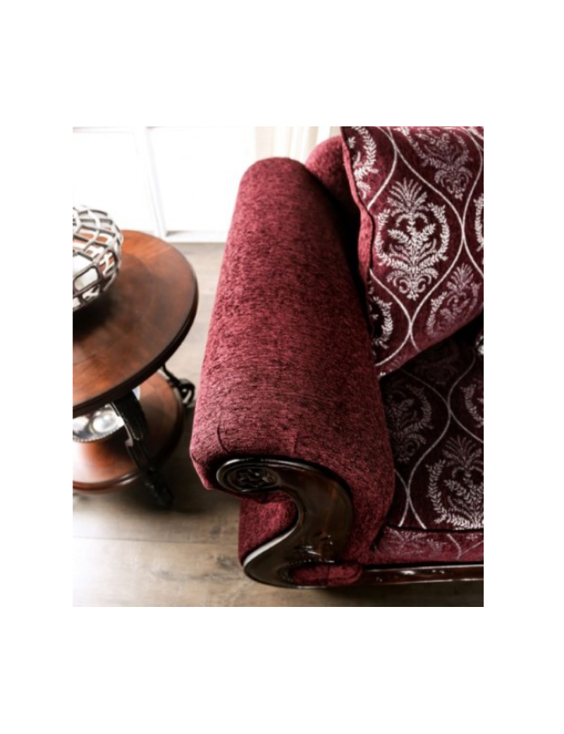 SM6447 Traditional Living Room burgundy. Sassari Collection By