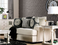 SM1283 Transitional Style Sofa & Loveseat Ivory color. Germaine Collection By Furniture of America