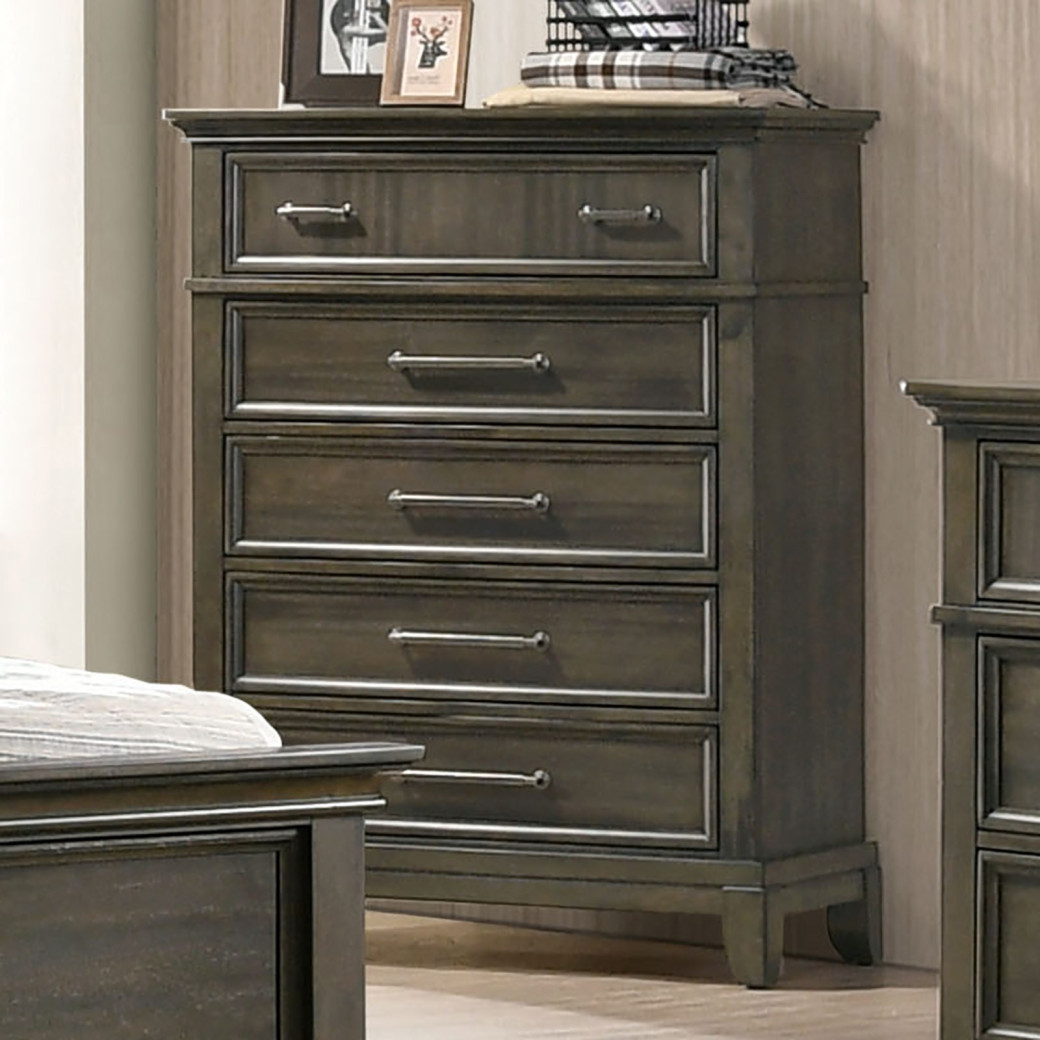 CM7221GY 5PC Queen Bedroom Set Traditional Style Brown Gray . Houston Collection By Furniture Of America