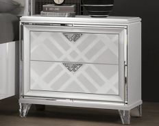 FOA7147WH 5PC Queen Bedroom Set Contemporary Style White Finish. Emmeline Collection by Furniture of America