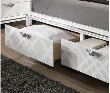 FOA7147WH 5PC Queen Bedroom Set Contemporary Style White Finish. Emmeline Collection by Furniture of America