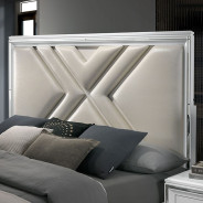 FOA7147WH 5PC Queen Bedroom Set Contemporary Style White Finish. Emmeline Collection by Furniture of America