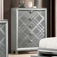 FOA7147 5PC Queen Bedroom Set Contemporary Style Silver Finish. Emmeline Collection By Furniture Of America