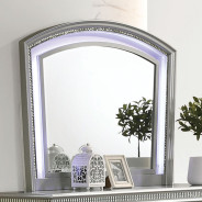 CM7899SV 5PC Queen Bedroom Set Contemporary Style Silver Finish. Maddie Collection By Furniture Of America