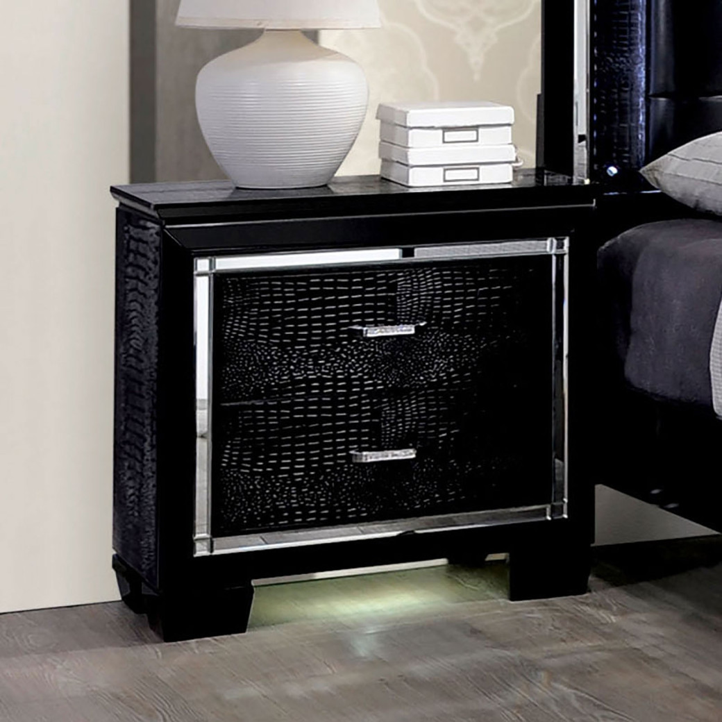 CM7979 Black 5PC Queen Bedroom Set Contemporary Style Black Finish. Bellanova Collection by Furniture of America