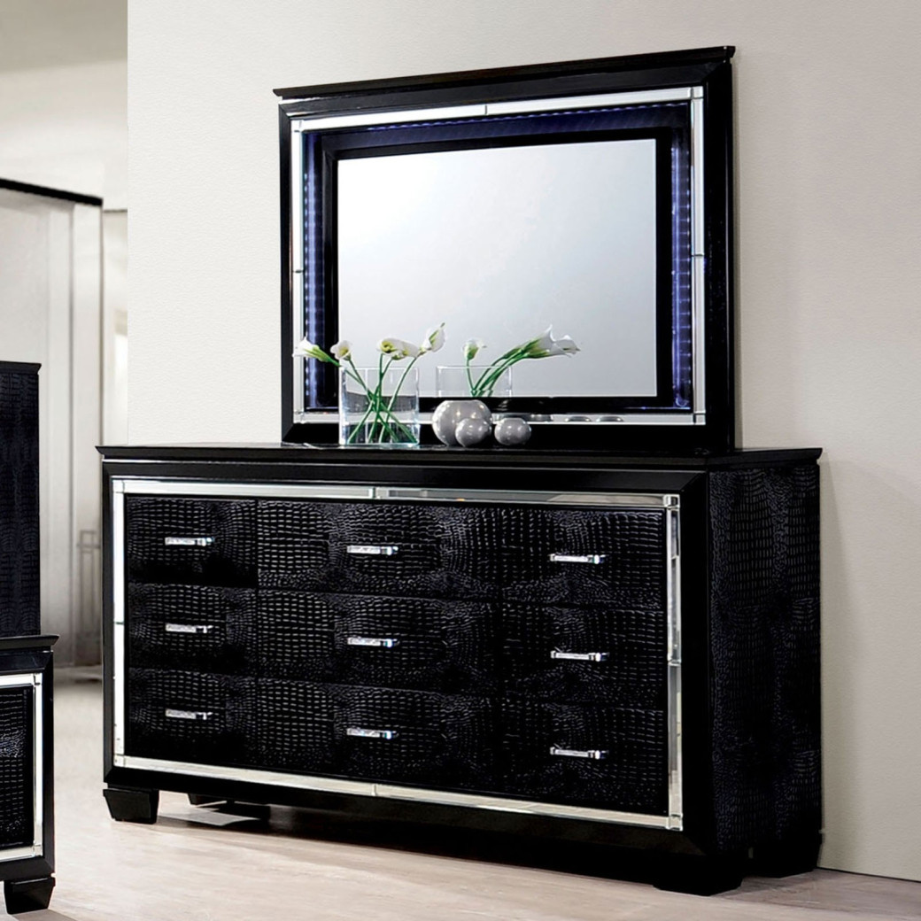 CM7979 Black 5PC Queen Bedroom Set Contemporary Style Black Finish. Bellanova Collection by Furniture of America