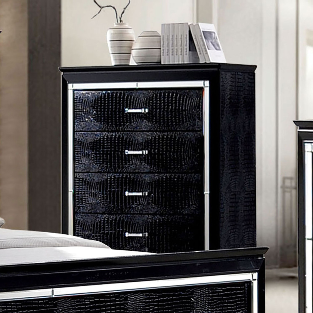 CM7979 Black 5PC Queen Bedroom Set Contemporary Style Black Finish. Bellanova Collection by Furniture of America