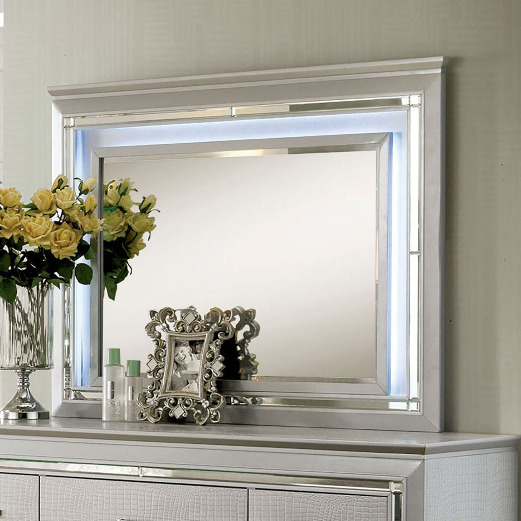 CM7979SV 5PC Queen Bedroom Set Contemporary Style Silver Finish. Bellanova Collection by Furniture of America