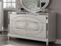 FOA7157  5PC Queen Bedroom Set Glam Style Champagne Finish. Valletta Collection By Furniture Of America