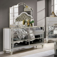 FOA7890 5PC Queen Bedroom Set Glam Style Silver Finish. Eliora Collection By Furniture Of America