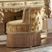 HD 8086 Vanity Dresser Homey Design Bench Victorian Style Metallic Gold Finish