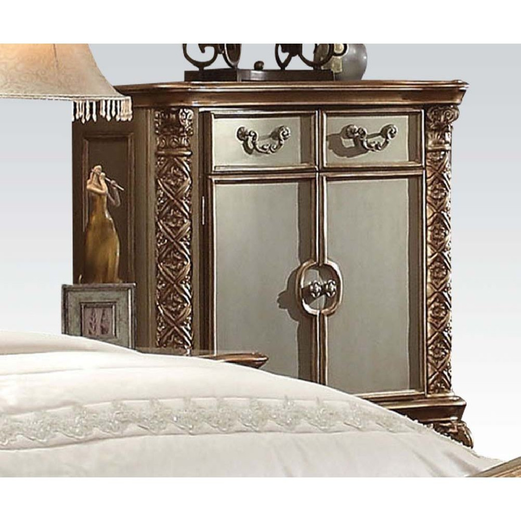 23000Q Gold Patina Finish Bedroom Collection By Acme Furniture