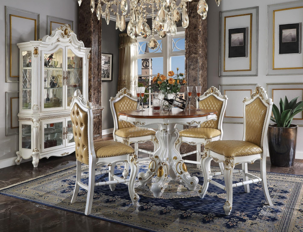78210 Counter Dining Set Butterscotch Picardy Collection by Acme Furniture