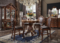 78220 Counter Dining Set Cherry Oak Finish Picardy Collection by Acme Furniture