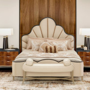 Malibu Crest Crotch Mahogany Collection Scalloped Panel Bed by Michael Amini.9007000CQN3-412