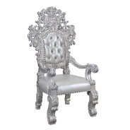 DN 00689 Lavish Classic Silver Finish Dining Set Valkyrie Collection By Acme Furniture