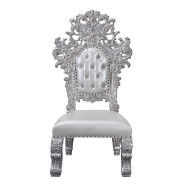 DN 00689 Lavish Classic Silver Finish Dining Set Valkyrie Collection By Acme Furniture