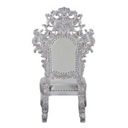 DN 00689 Lavish Classic Silver Finish Dining Set Valkyrie Collection By Acme Furniture