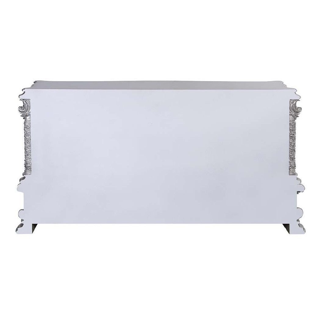 DN 00689 Lavish Classic Silver Finish Dining Set Valkyrie Collection By Acme Furniture