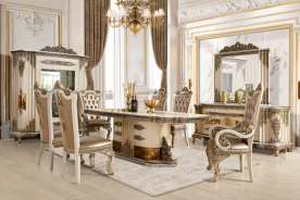 HD 1881 7PC Dining Set Long Table Victorian Style By Homey Design.