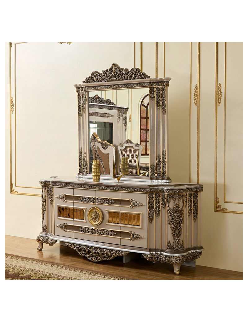 HD 1881 7PC Dining Set Long Table Victorian Style By Homey Design.