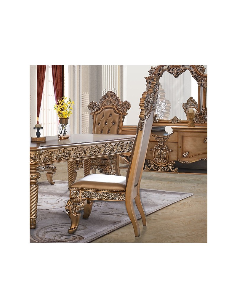 HD 1816 7PC Dining Set Long Table Victorian Style By Homey Design.