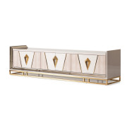 LFR-CRMA081-141 Media Cabinet Shimmer Ivory Carmela Gold Collection By Michael Amini