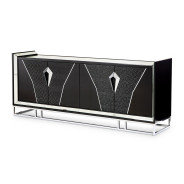 Console Table Glossy Charcoal Sand Carmela Zinc Silver Collection By Michael Amini.LFR-CRMA223-830