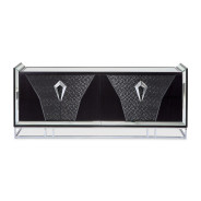 Console Table Glossy Charcoal Sand Carmela Zinc Silver Collection By Michael Amini.LFR-CRMA223-830