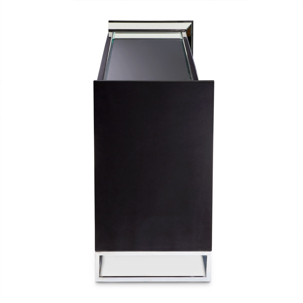 Console Table Glossy Charcoal Sand Carmela Zinc Silver Collection By Michael Amini.LFR-CRMA223-830