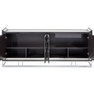 Console Table Glossy Charcoal Sand Carmela Zinc Silver Collection By Michael Amini.LFR-CRMA223-830