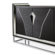 Console Table Glossy Charcoal Sand Carmela Zinc Silver Collection By Michael Amini.LFR-CRMA223-830
