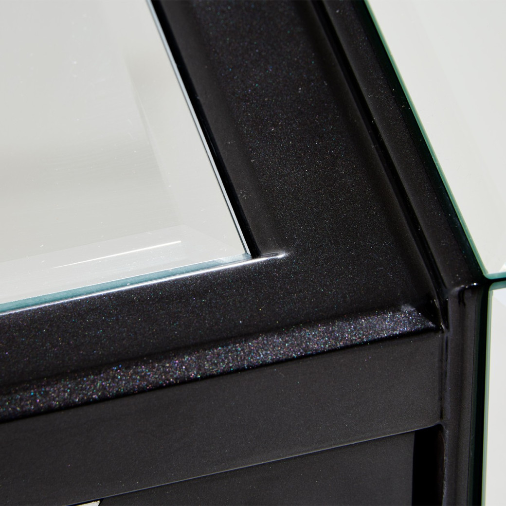 Console Table Glossy Charcoal Sand Carmela Zinc Silver Collection By Michael Amini.LFR-CRMA223-830
