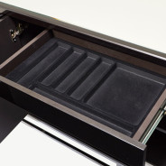 Console Table Glossy Charcoal Sand Carmela Zinc Silver Collection By Michael Amini.LFR-CRMA223-830