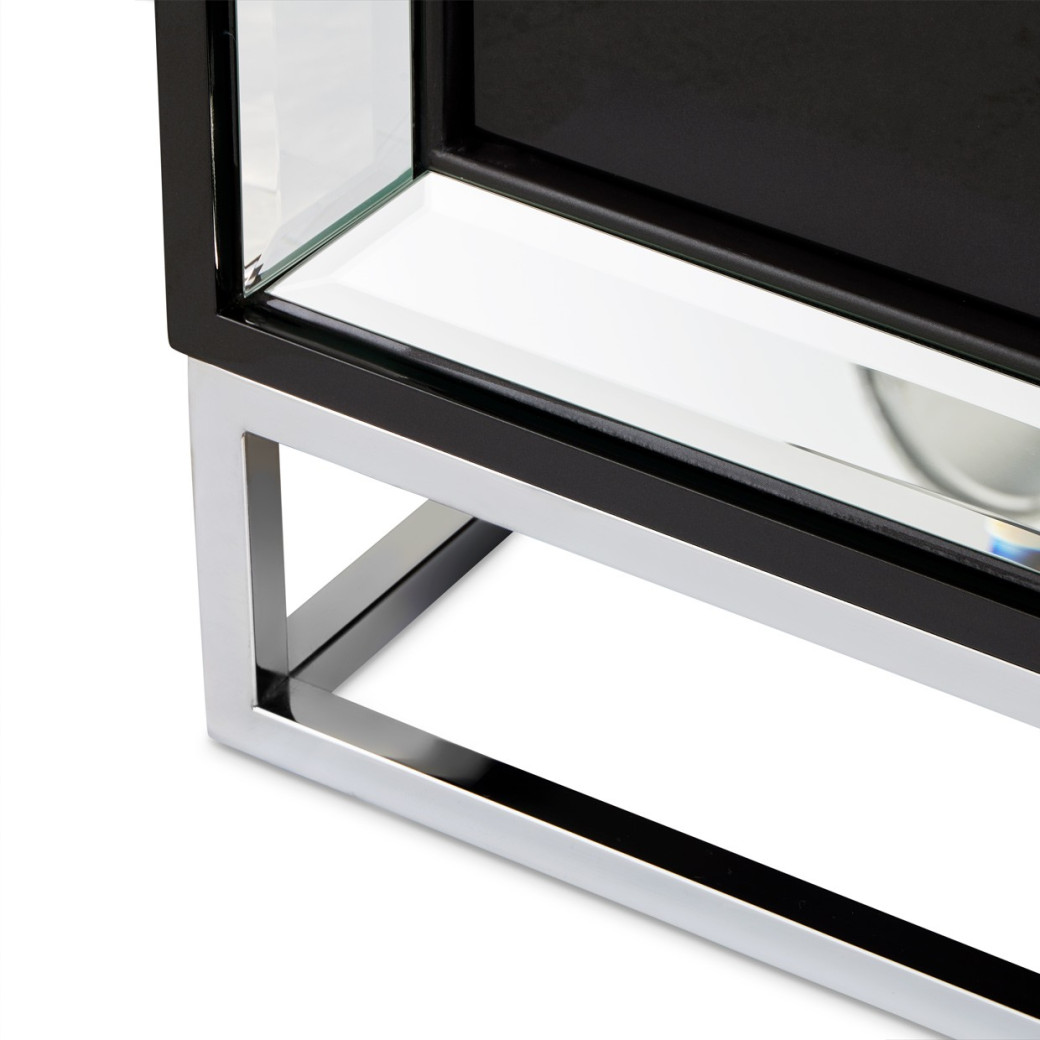 Console Table Glossy Charcoal Sand Carmela Zinc Silver Collection By Michael Amini.LFR-CRMA223-830