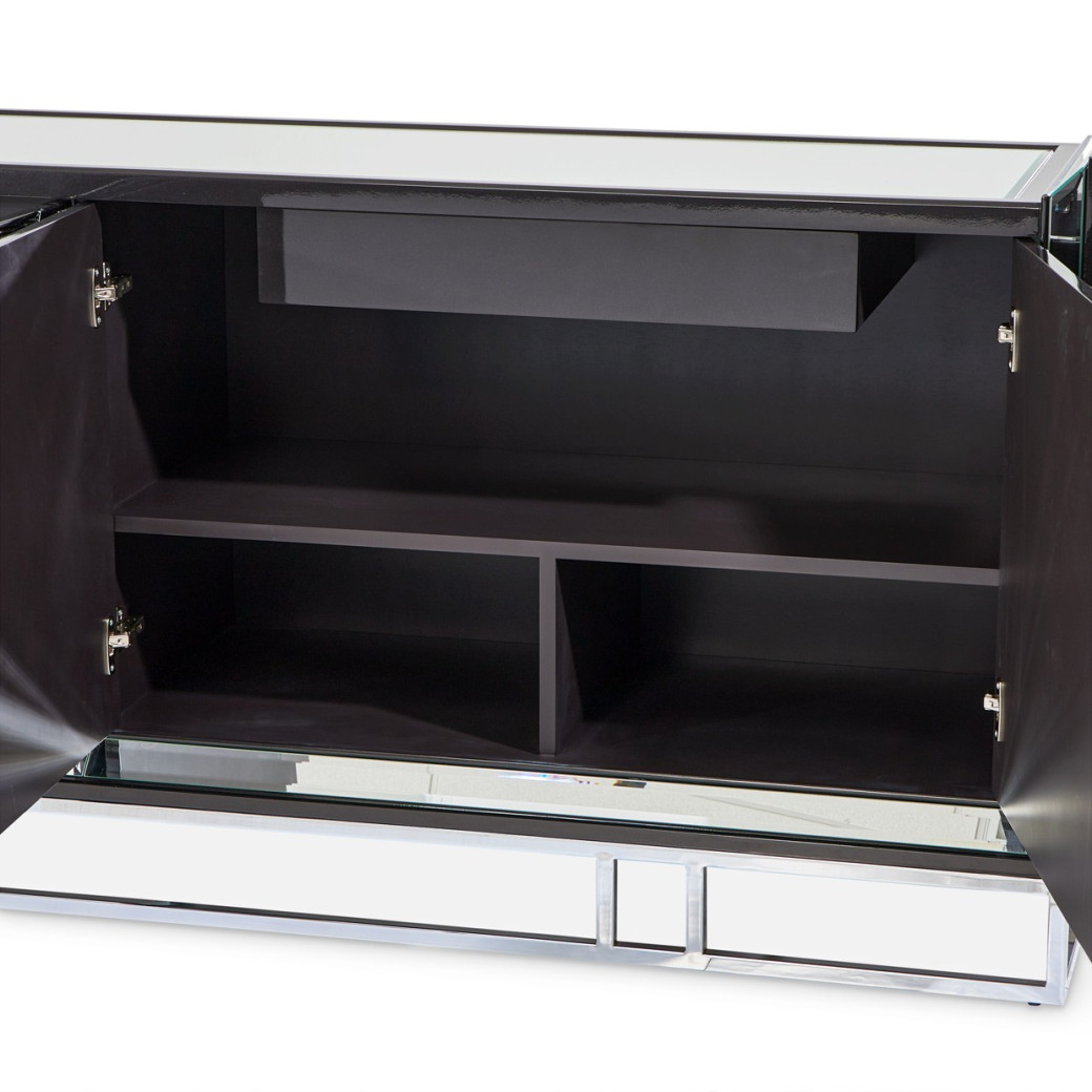 Console Table Glossy Charcoal Sand Carmela Zinc Silver Collection By Michael Amini.LFR-CRMA223-830