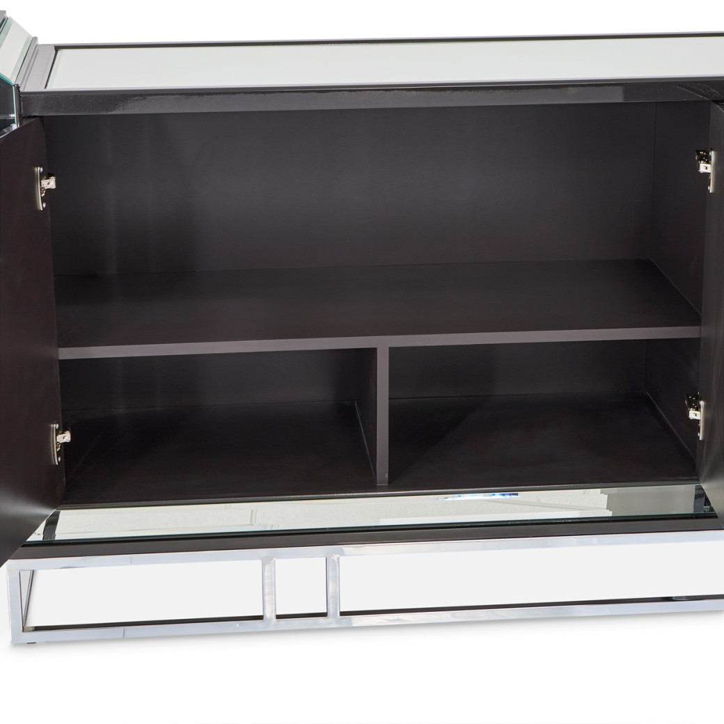 Console Table Glossy Charcoal Sand Carmela Zinc Silver Collection By Michael Amini.LFR-CRMA223-830