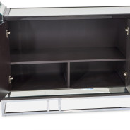 Console Table Glossy Charcoal Sand Carmela Zinc Silver Collection By Michael Amini.LFR-CRMA223-830