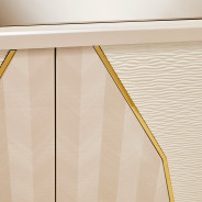 Console Table Glossy Charcoal Sand Carmela Shimmer Ivory Collection By Michael Amini.LFR-CRMA223-141