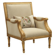 50835 Fabric/ Antique Gold Finish Living Room Daesha Upholstery by Acme Furniture Collection