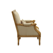 50835 Fabric/ Antique Gold Finish Living Room Daesha Upholstery by Acme Furniture Collection