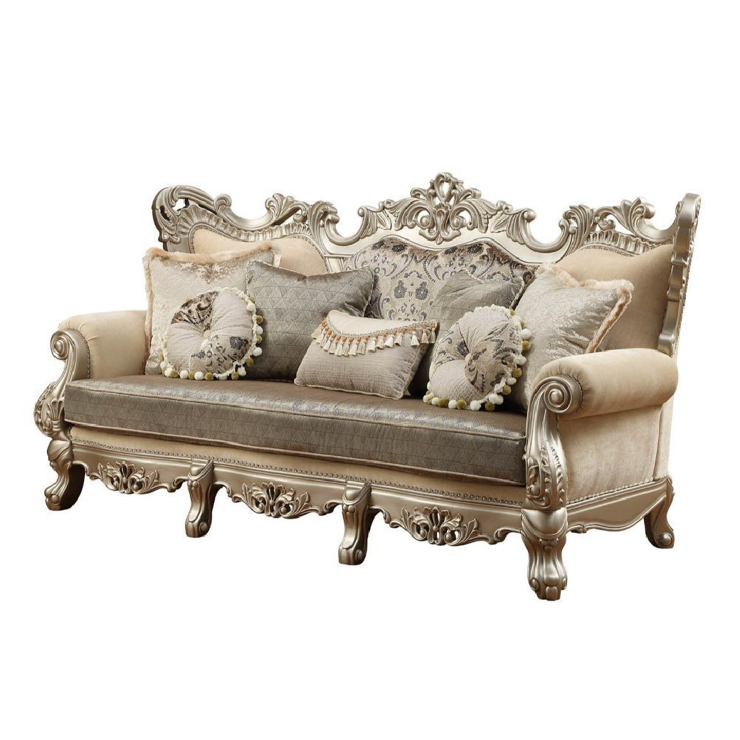 51040 Fabric / Champagne Finish Living Room Acme Ranita Collection