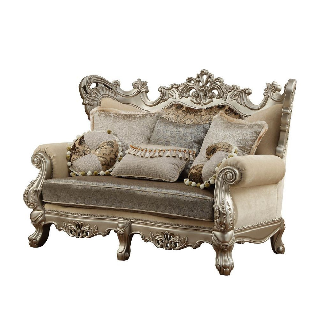 51040 Fabric / Champagne Finish Living Room Acme Ranita Collection