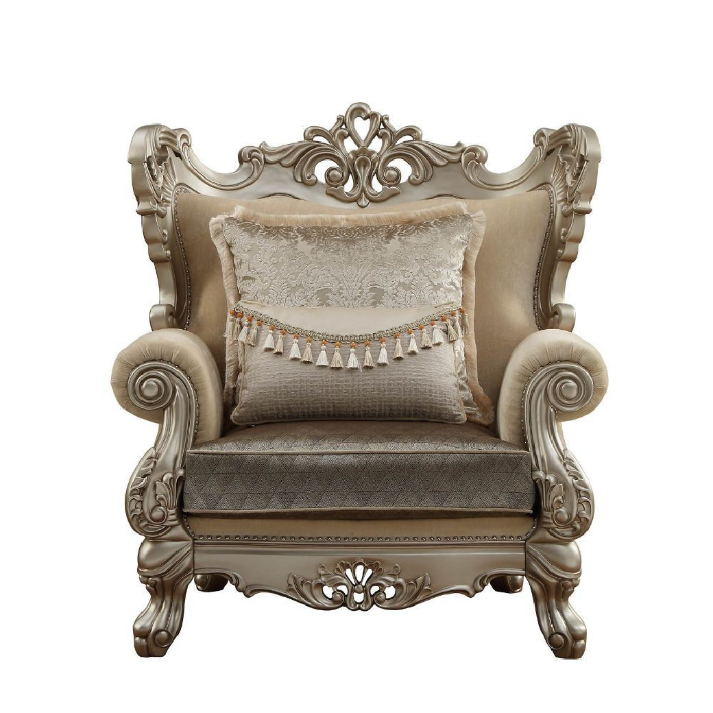 51040 Fabric / Champagne Finish Living Room Acme Ranita Collection