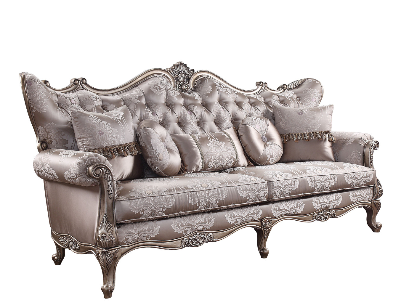 54865 Fabric & Champagne Finish Living Room Jayceon Collection By Acme Furniture