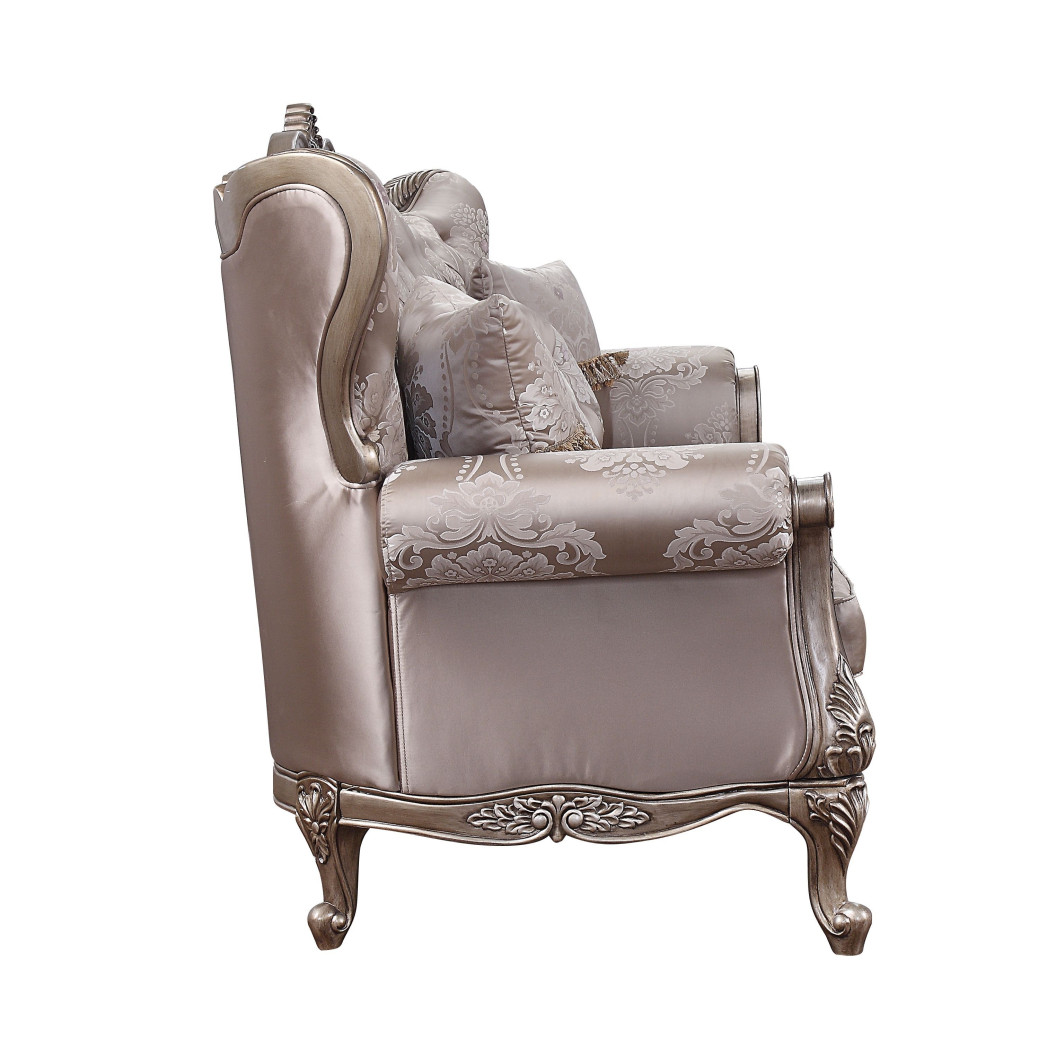 54865 Fabric & Champagne Finish Living Room Jayceon Collection By Acme Furniture